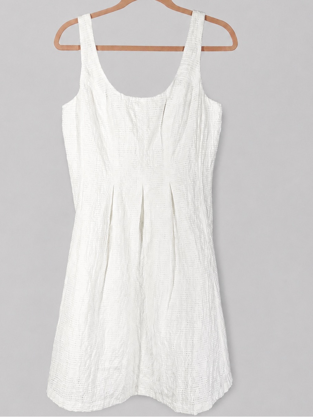 Nine West White Textured Sleeveless Fit & Flare Dress Lined Size 10 - Picture 2 of 15
